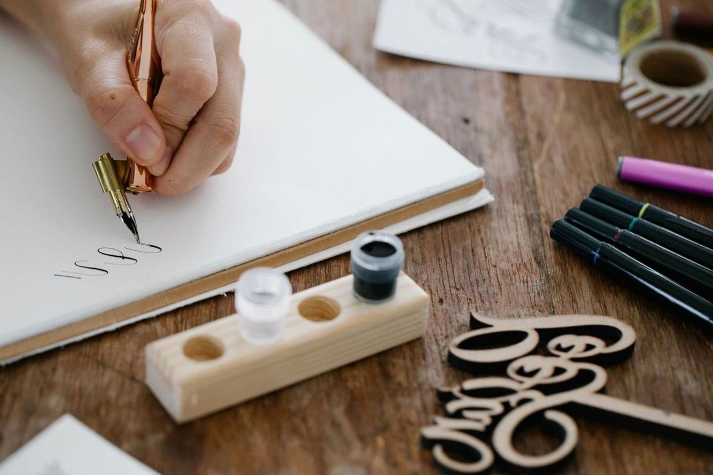 Hand lettering close-up